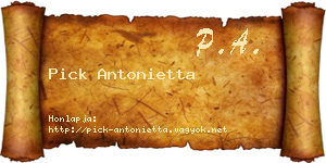 Pick Antonietta névjegykártya